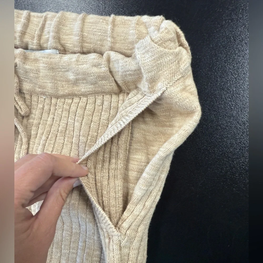 Free People Beach Around The Clock Ribbed Knit  Joggers Pants Sz M